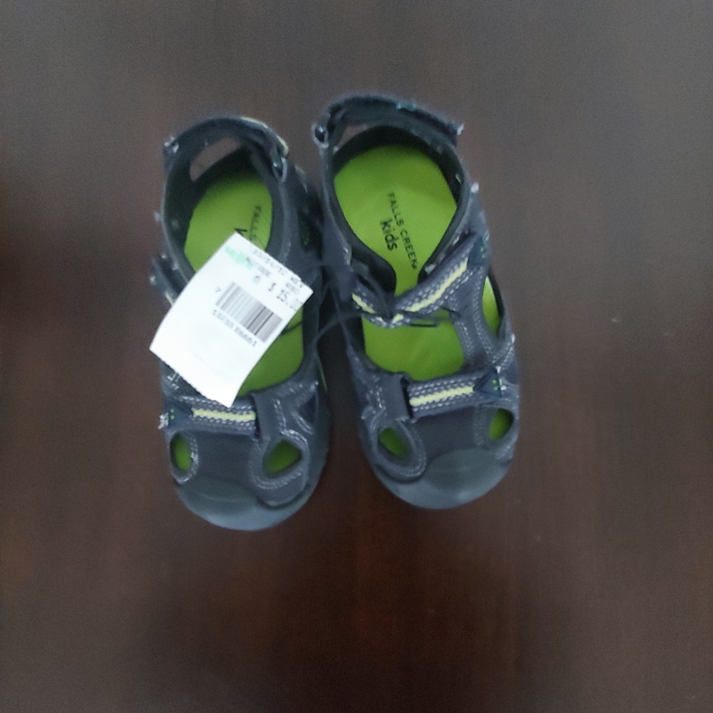 Falls Creek Gray Sporty Sandals with Velcro Straps Size 9 Toddler NWT